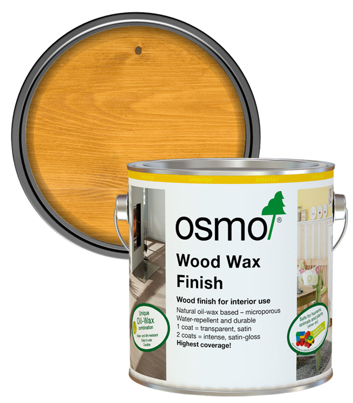 Osmo Wood Wax Finish Satin - Light Oak - 2.5 Litre