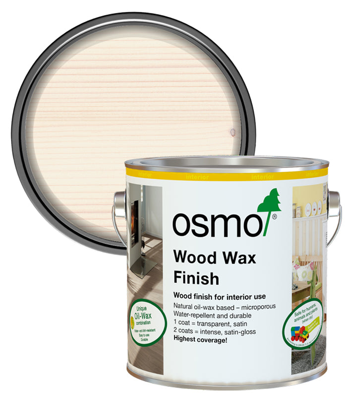 Osmo Wood Wax Finish Satin - White - 2.5 Litre