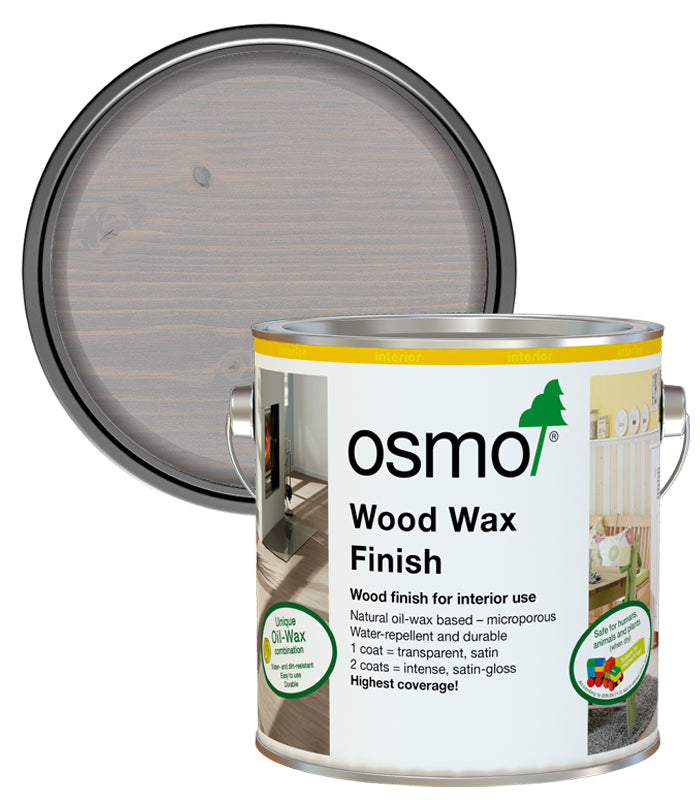 Osmo Wood Wax Finish Satin - Silk Grey - 2.5 Litre