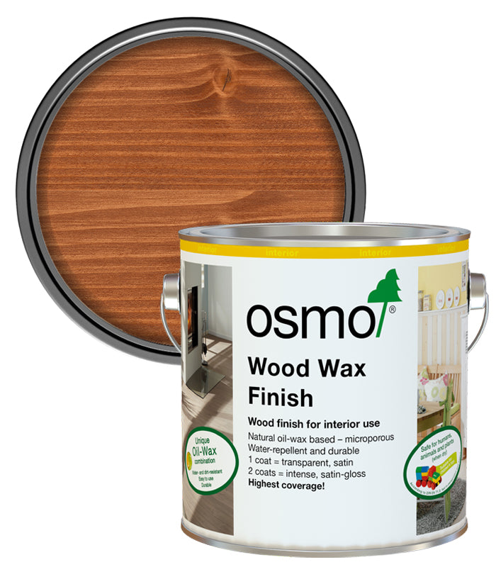 Osmo Wood Wax Finish Satin - Mahogany - 2.5 Litre
