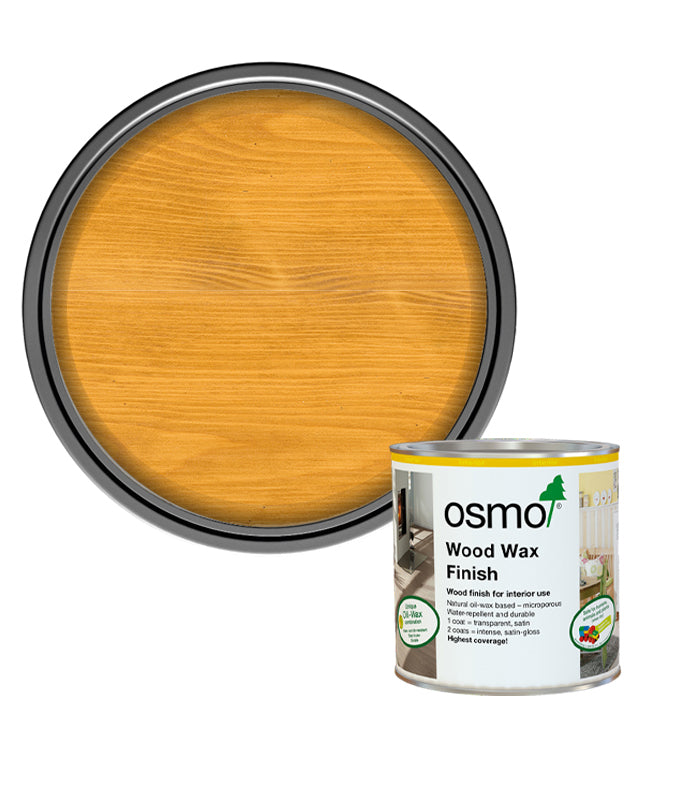 Osmo Wood Wax Finish Satin - Light Oak - 375ml