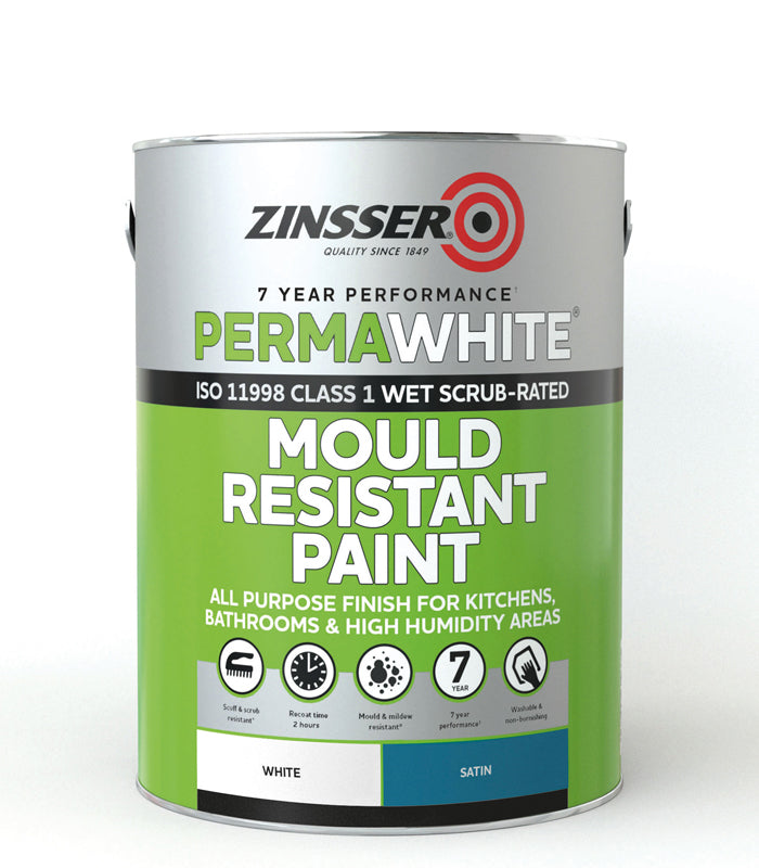 Zinsser Perma White Interior Paint - Satin - 5L
