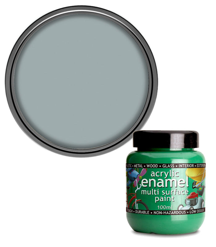 Polyvine - Acrylic Enamel Paint - 100ml - Metallic Pewter