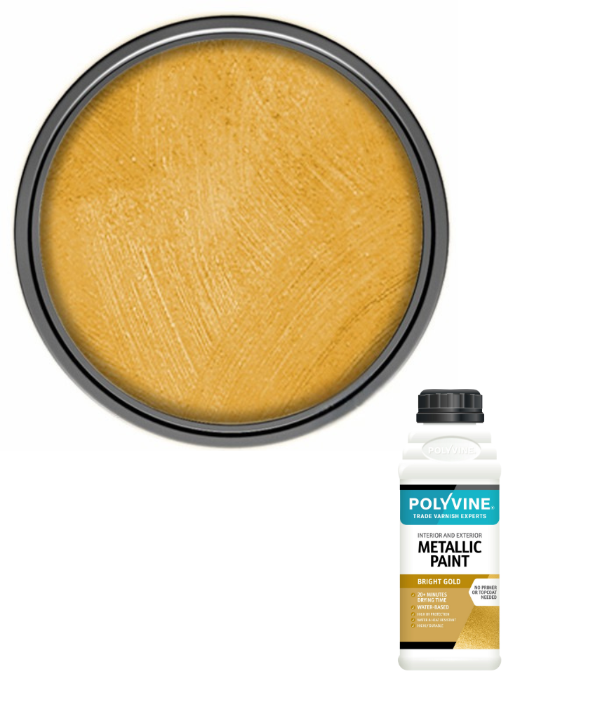 Polyvine - Acrylic Metallic Paint - Bright Gold - 100ML