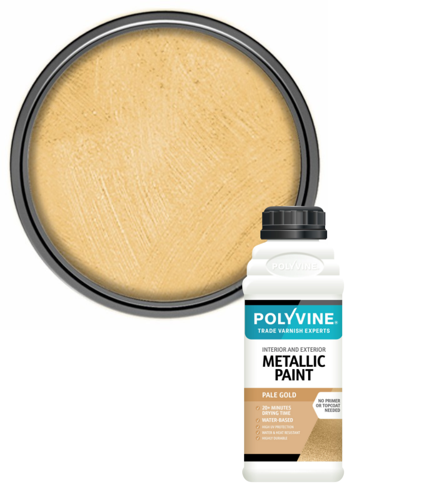 Polyvine - Acrylic Metallic Paint - Pale Gold - 500ML