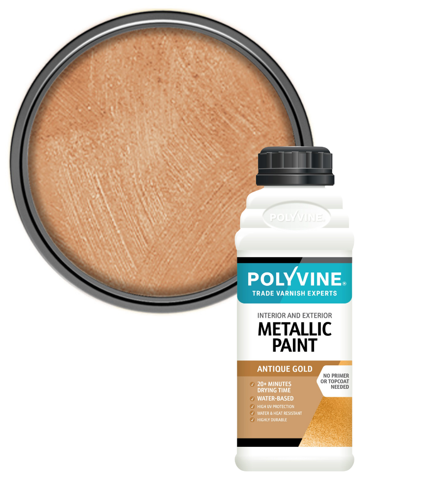 Polyvine - Acrylic Metallic Paint - Antique Gold - 1 LITRE