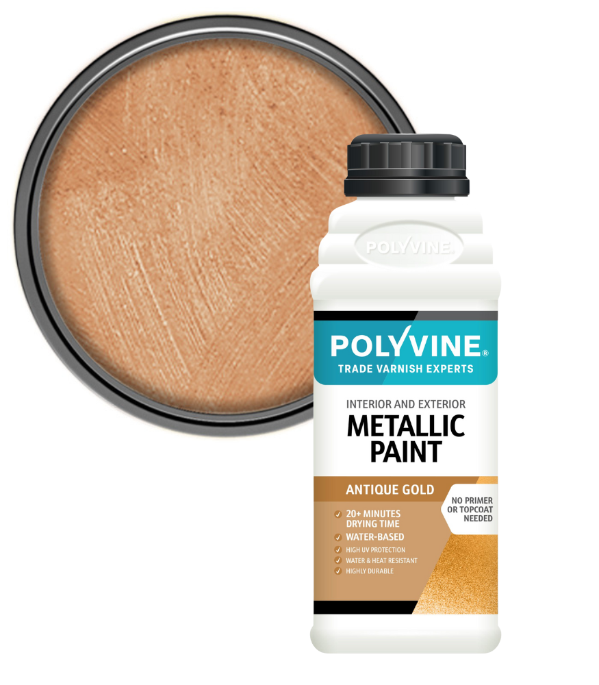 Polyvine - Acrylic Metallic Paint - Antique Gold - 2 LITRE