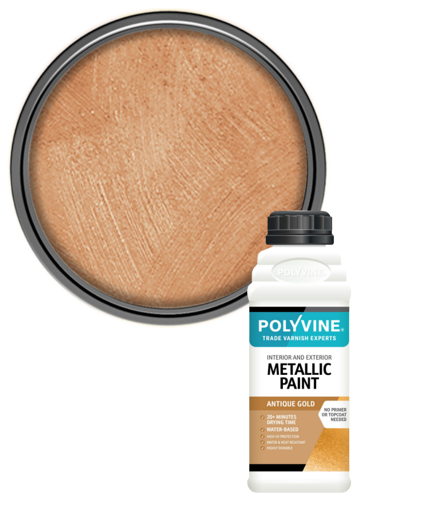 Polyvine - Acrylic Metallic Paint - Antique Gold - 500ML