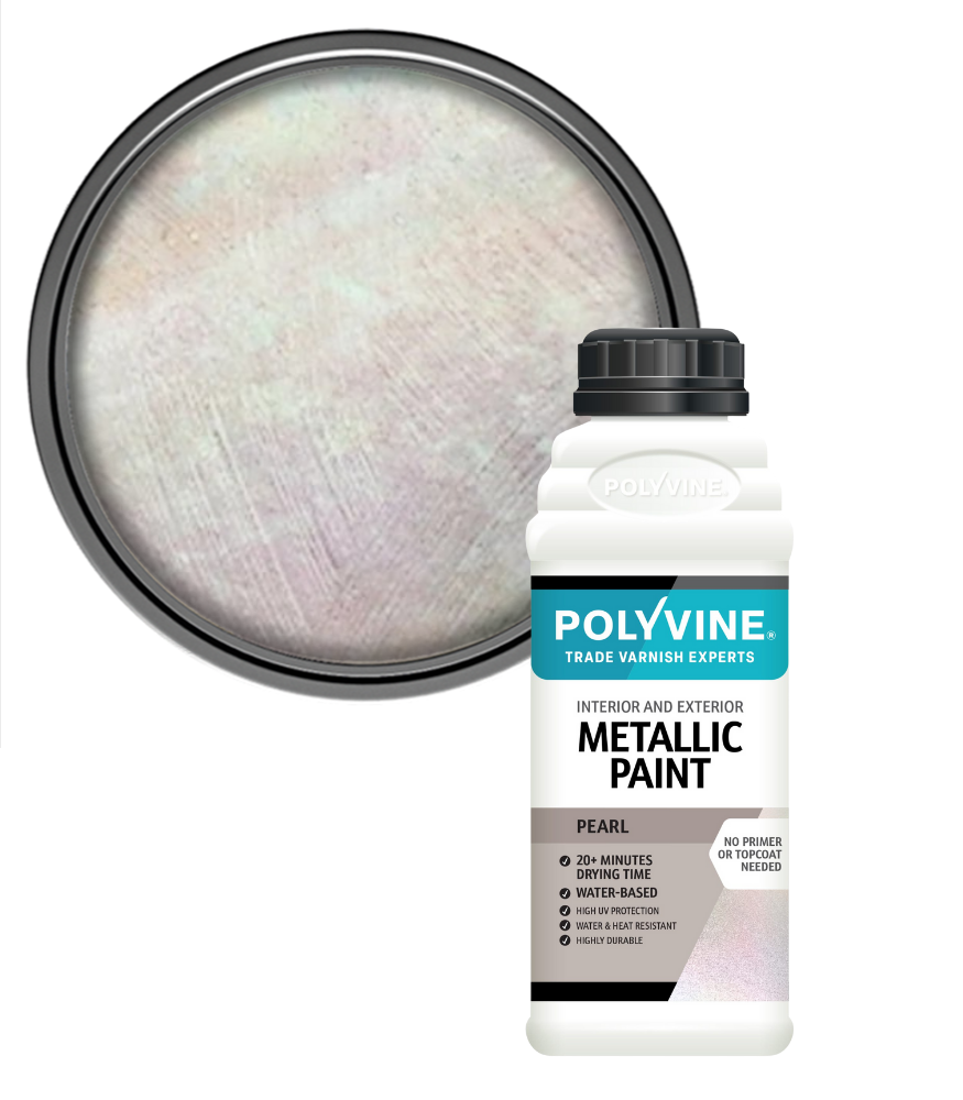 Polyvine - Acrylic Metallic Paint - Pearl - 1 LITRE