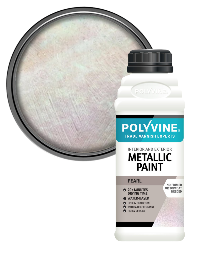 Polyvine - Acrylic Metallic Paint - Pearl - 2 LITRE