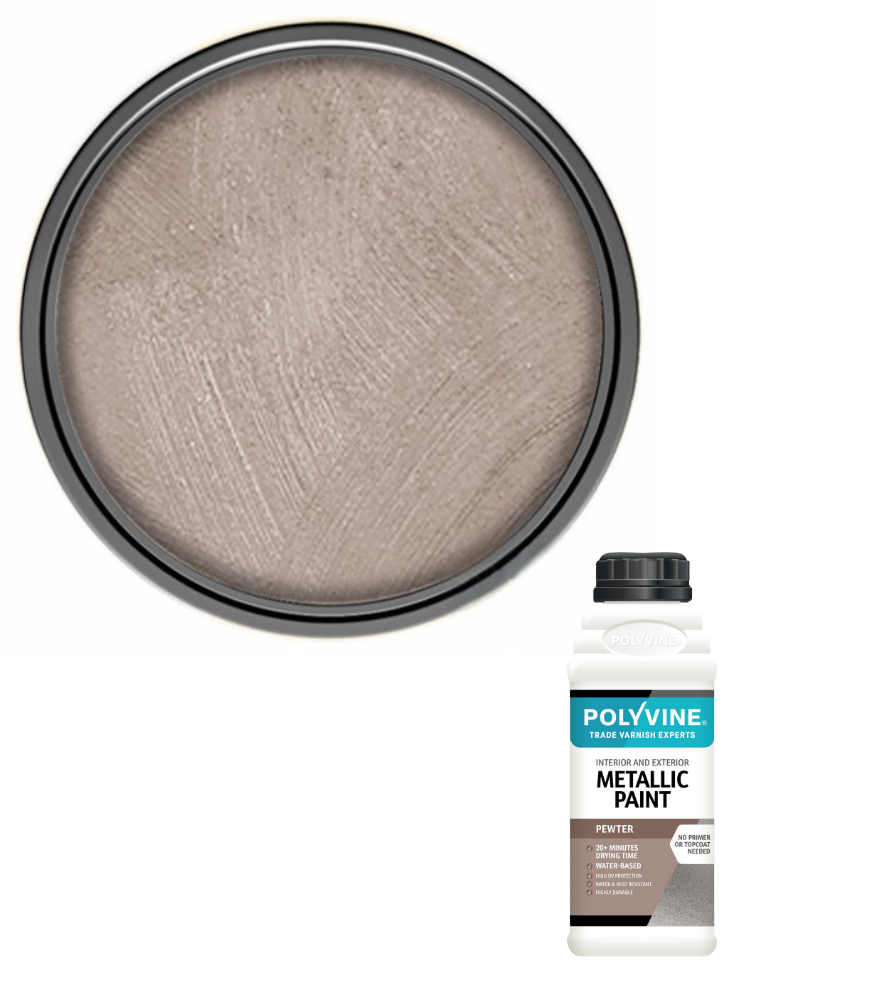 Polyvine - Acrylic Metallic Paint - Pewter - 100ML