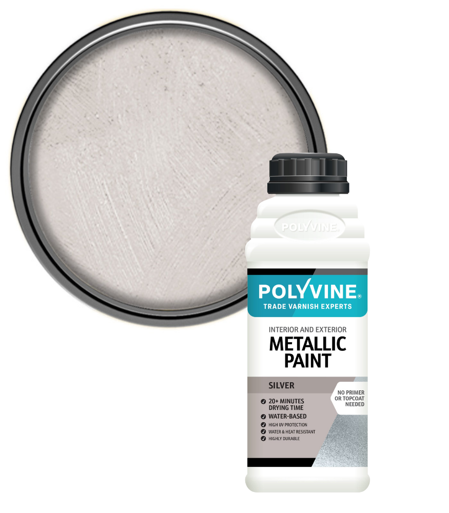 Polyvine - Acrylic Metallic Paint - Silver - 1 LITRE