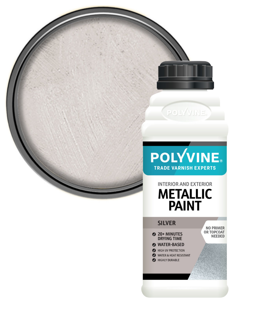Polyvine - Acrylic Metallic Paint - Silver - 2 LITRE