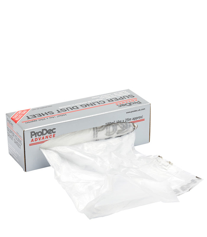 ProDec Super Cling Dust Sheet Roll - 100 sqm Coverage