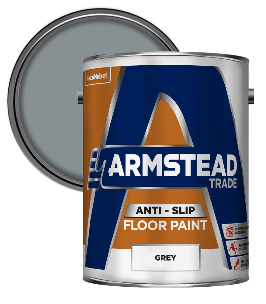 Armstead Trade Anti Slip Floor Paint - Grey - 5 Litre