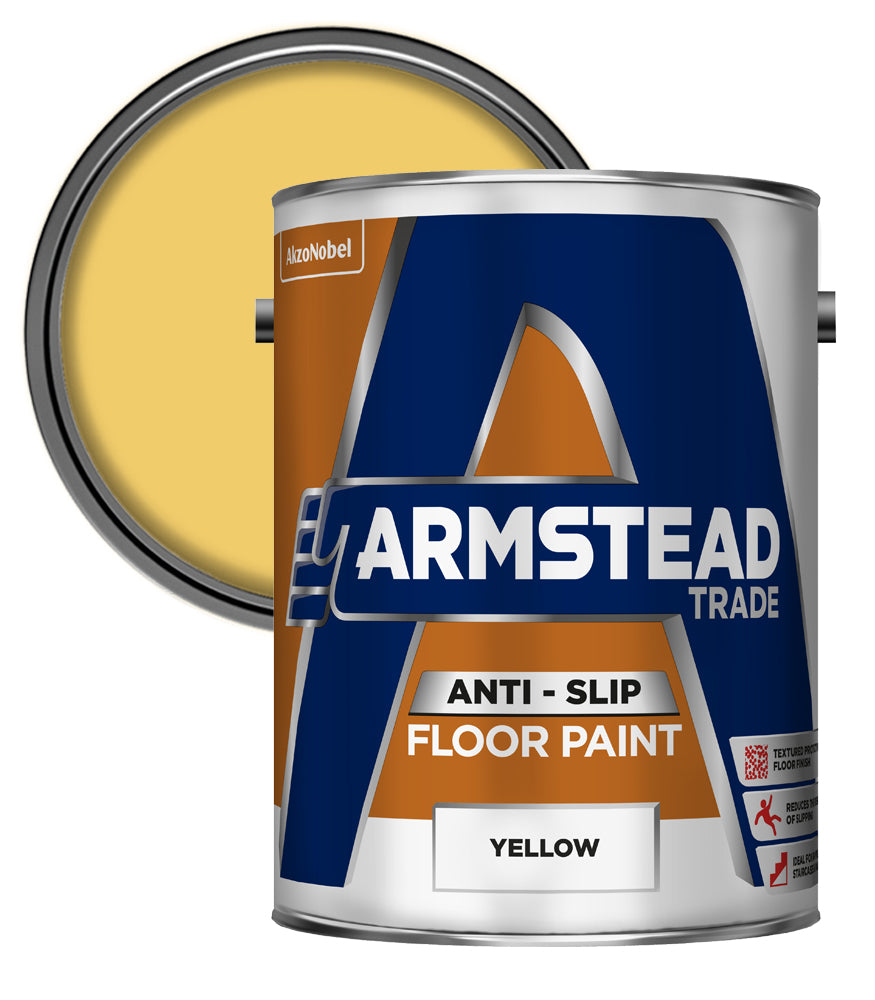 Armstead Trade Anti Slip Floor Paint - Yellow - 5 Litre