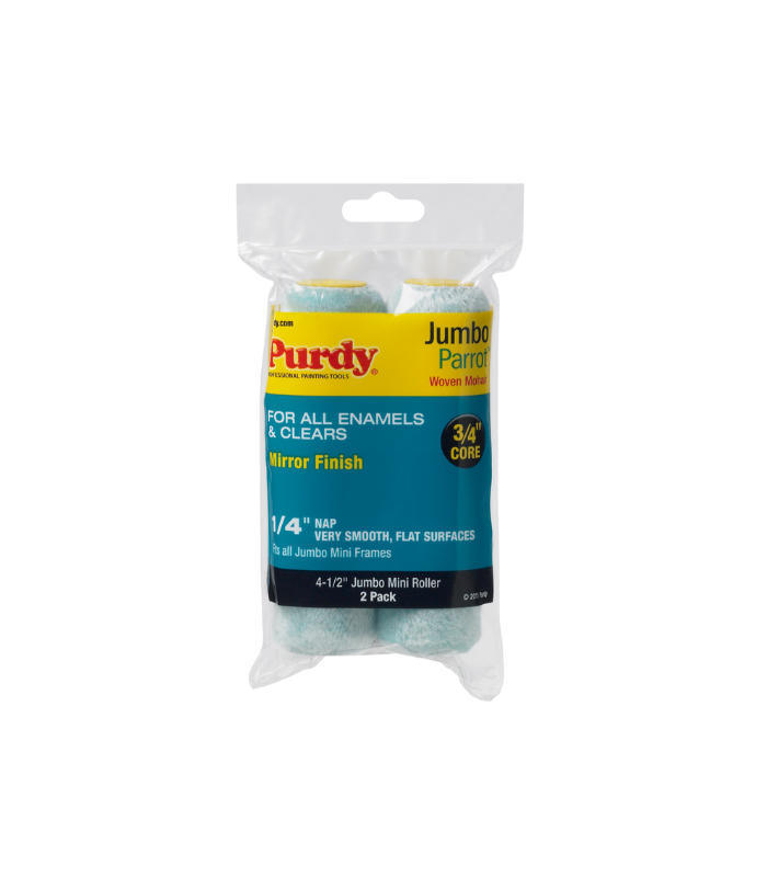 Purdy Parrot Jumbo Mohair Mini Roller Sleeve 3/4" Nap - 4.5 Inch - 2 Pack