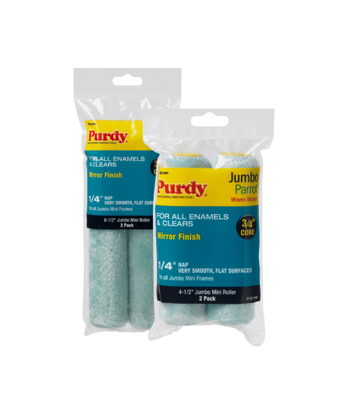Purdy Parrot Jumbo Mini Paint Roller Sleeve 1/4" Nap - 2 Pack