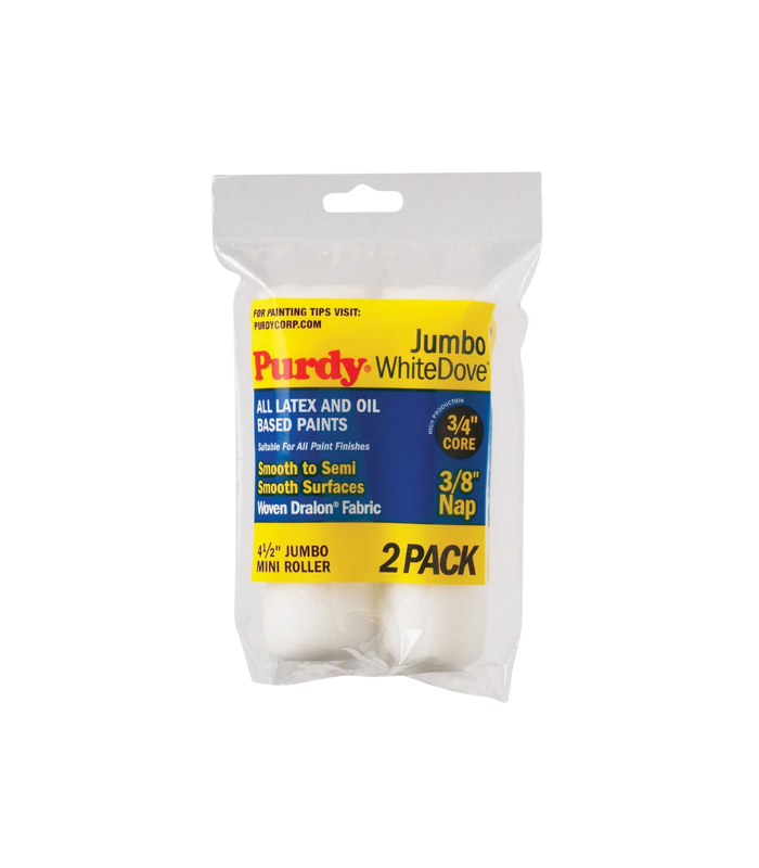 Purdy White Dove Jumbo Roller Sleeve 3/8 Nap - 4.5 Inch - 2 Pack