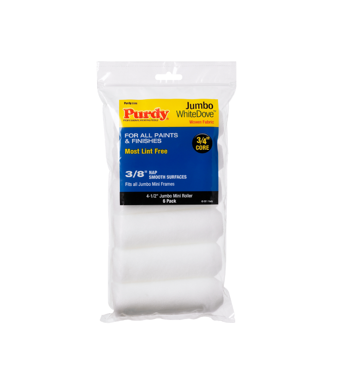 Purdy White Dove Jumbo Roller Sleeve 3/8 Nap - 4.5 Inch - 6 Pack