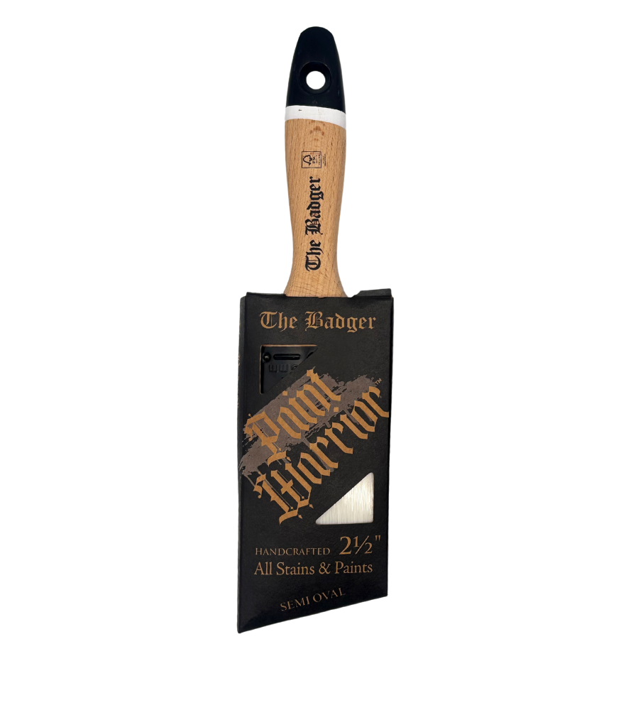 Paint Warrior Badger Oval Angle Bever Tail Paint Brush - 2.5 Inch