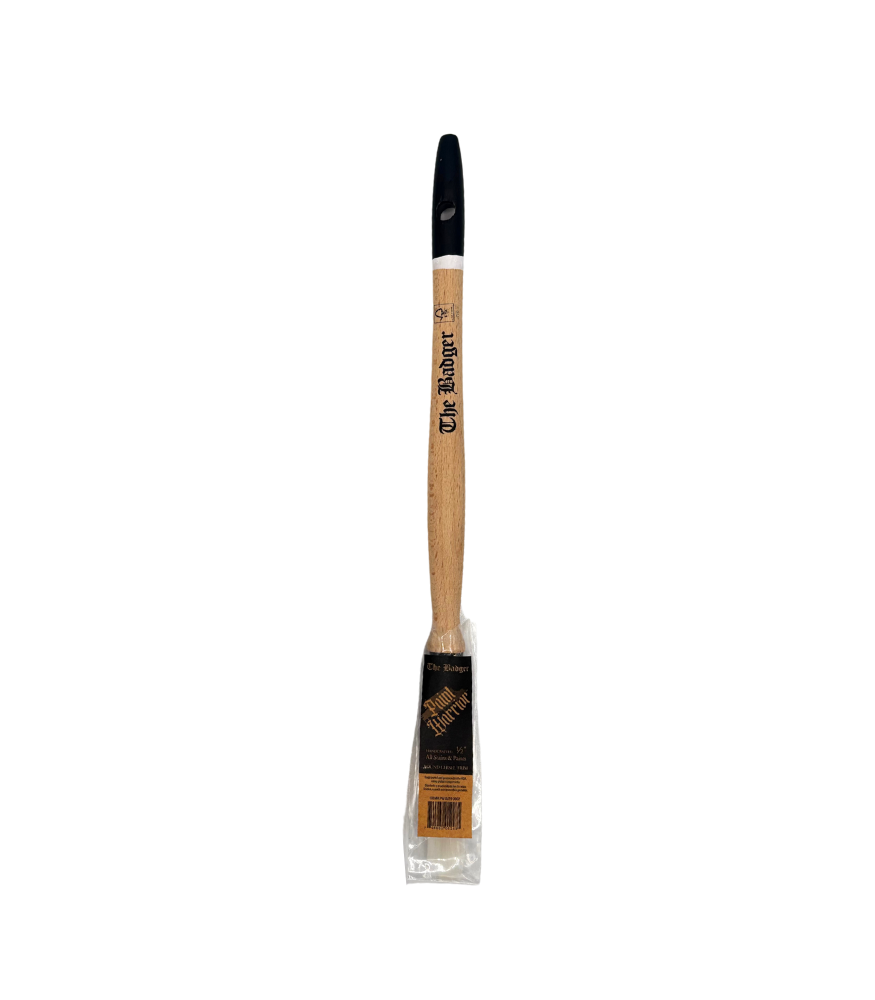 Paint Warrior Badger Round Sash Paint Brush - 1/2 Inch (10mm)