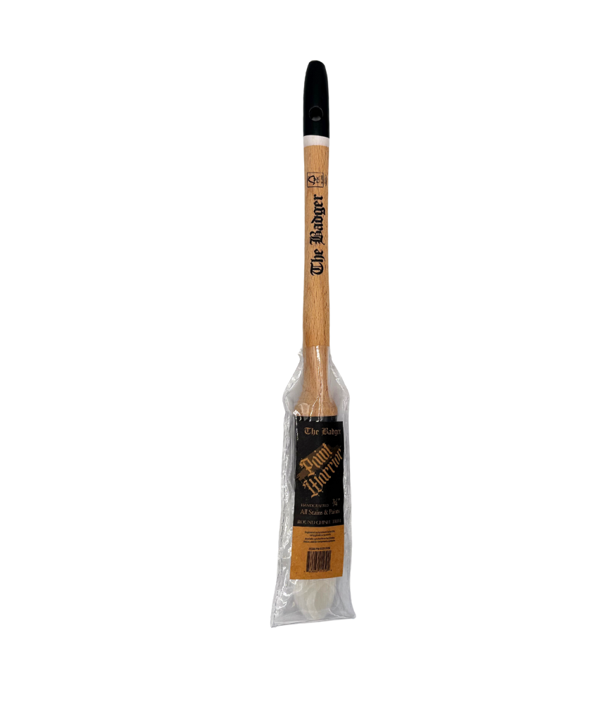 Paint Warrior Badger Round Sash Paint Brush - 3/4 Inch (16mm)