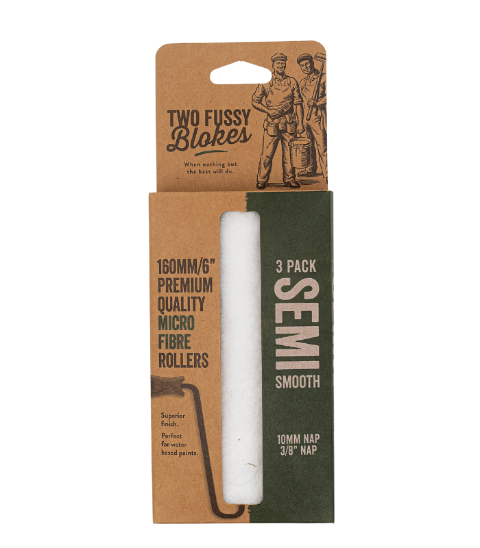 Two Fussy Blokes Semi Smooth Roller Sleeves - 6 Inch - 3 Pack
