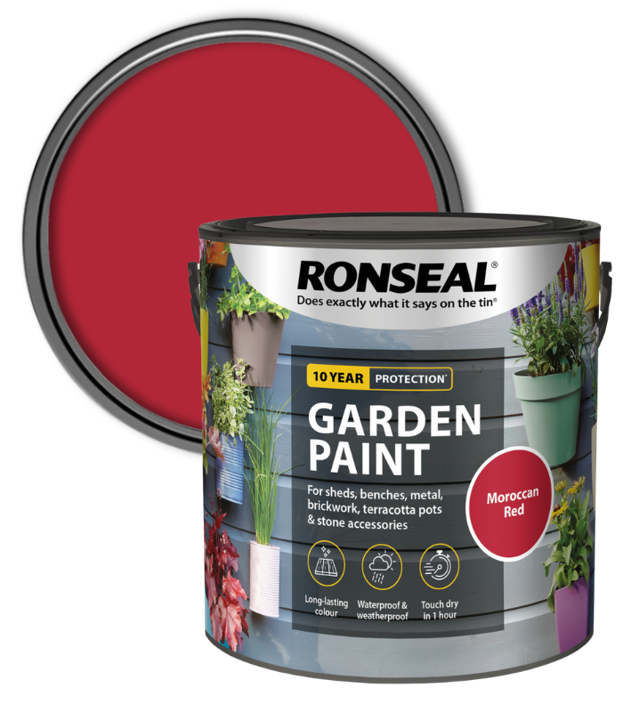 Ronseal Garden Paint - Moroccan Red - 2.5 Litre