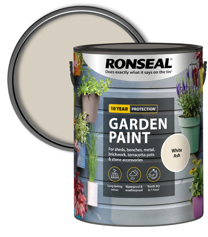 Ronseal Garden Paint - Cool White Ash - 5 Litre