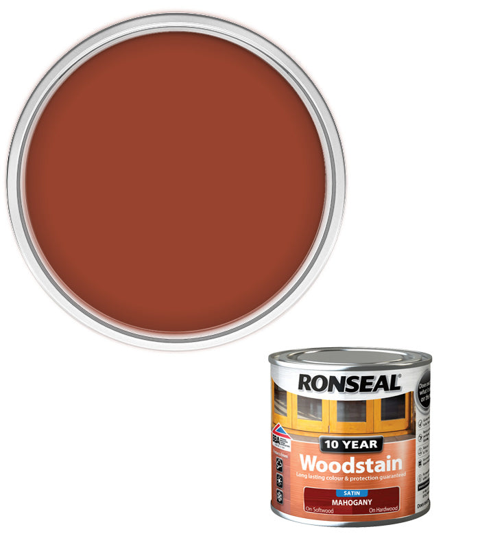 Ronseal 10 Year Exterior Woodstain - Mahogany - 250ml