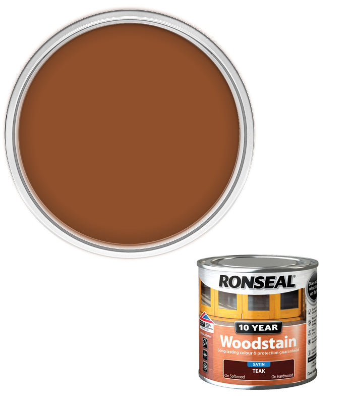 Ronseal 10 Year Exterior Woodstain - Teak - 250ml
