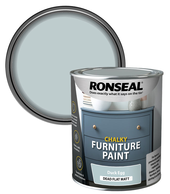 Ronseal Chalky Furniture Paint - Duck Egg - 750ml