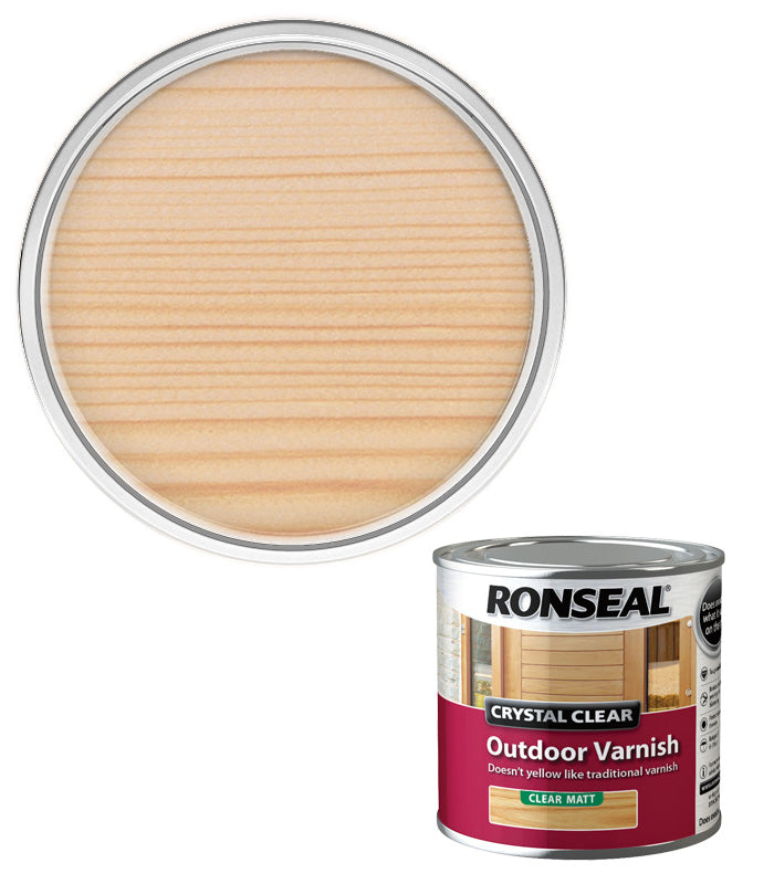 Ronseal Crystal Clear Outdoor Varnish - Matt - 250ml