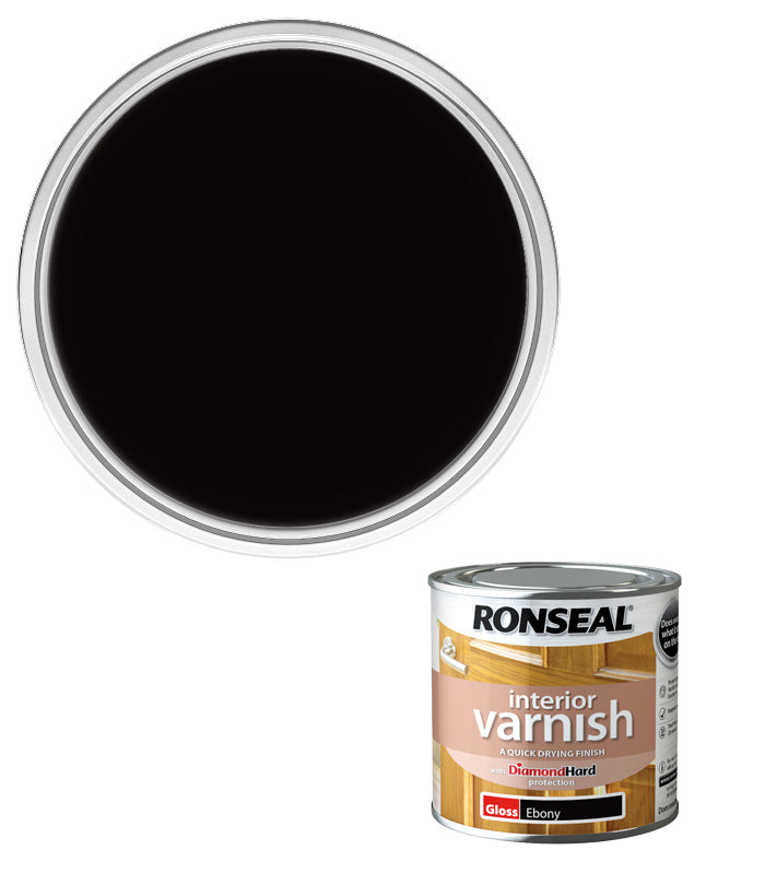 Ronseal Interior Wood Varnish - Ebony - Gloss - 250ml