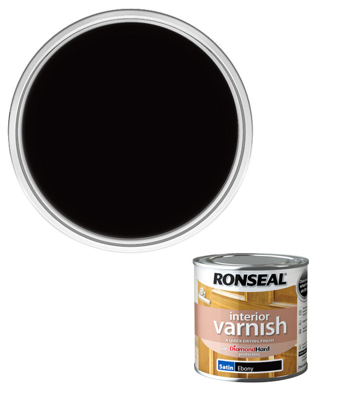 Ronseal Interior Wood Varnish - Ebony - Satin - 250ml