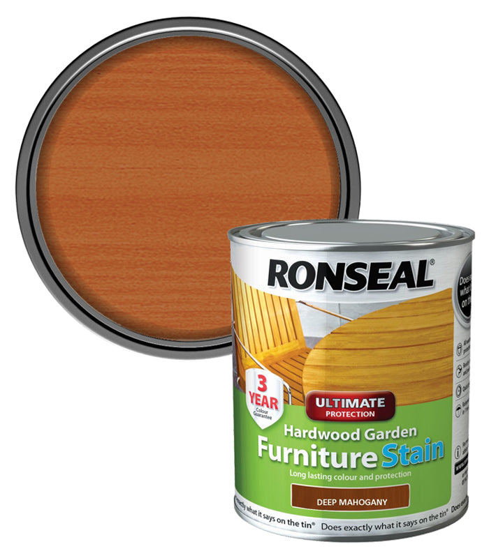 Ronseal Hardwood Furniture Stain - 750ml - Deep Mahogany