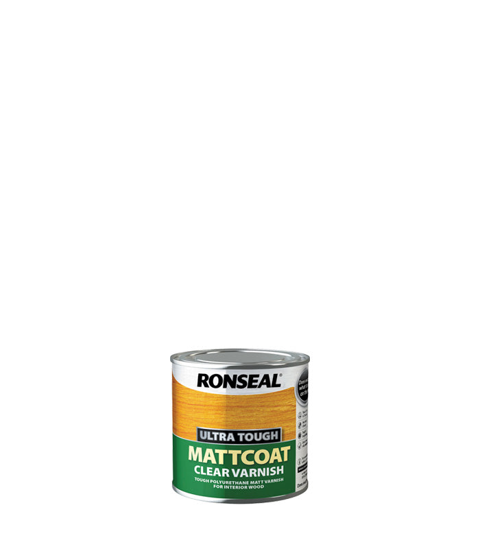 Ronseal Ultra Tough Wood Varnish - Clear - Mattcoat - 250ml