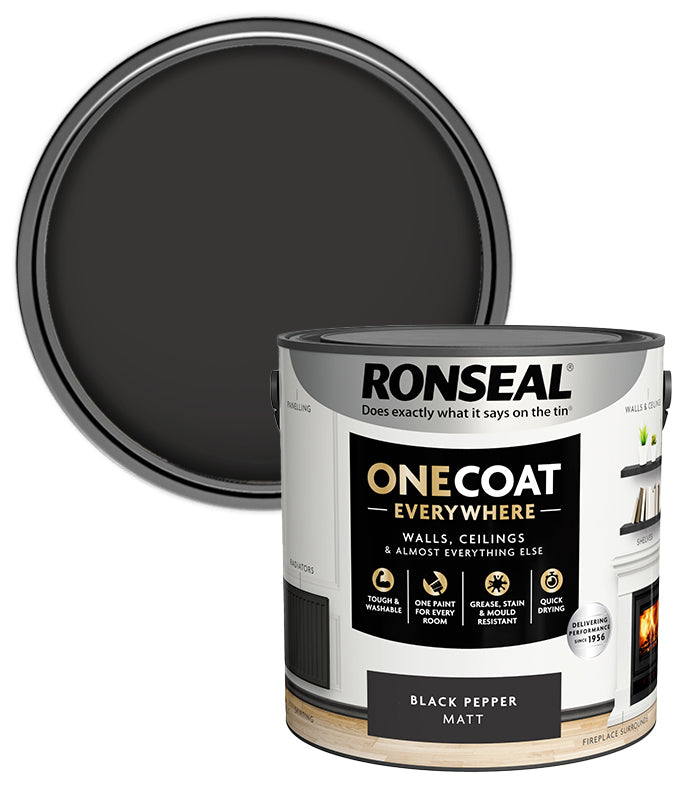 Ronseal One Coat Everywhere Matt - 2.5L - Black Pepper