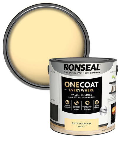 Ronseal One Coat Everywhere Matt - 2.5L - Buttercream