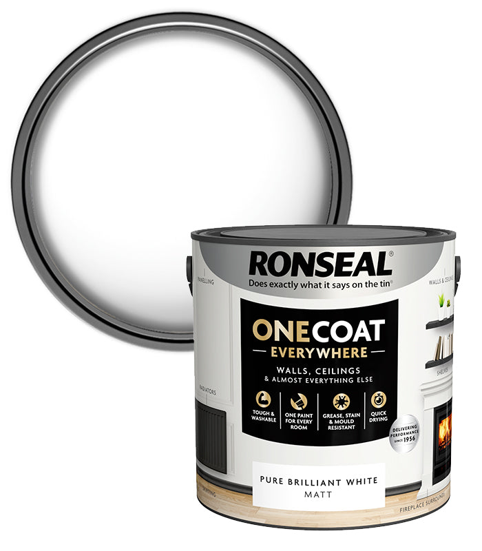 Ronseal One Coat Everywhere Matt - 2.5L - Pure Brilliant White