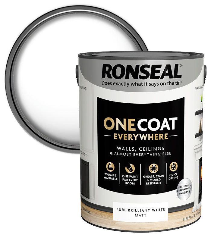 Ronseal One Coat Everywhere Matt - 5L - Pure Brilliant White