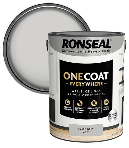 Ronseal One Coat Everywhere Matt - 5L - Slate Grey