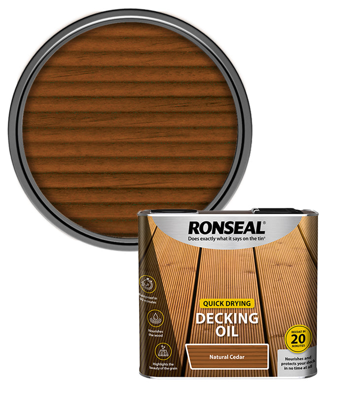 Ronseal Quick Drying Decking Oil - 2.5L - Natural Cedar