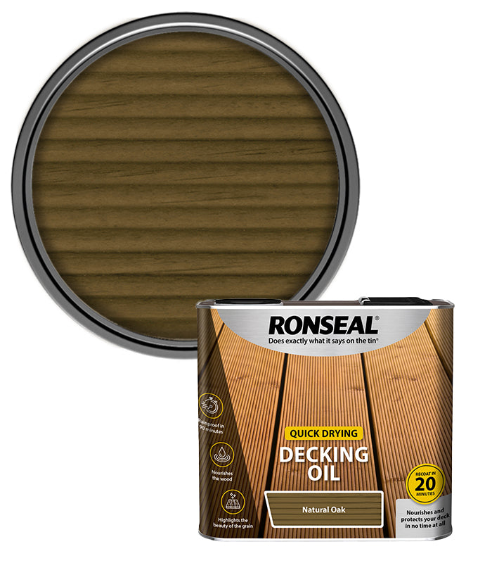 Ronseal Quick Drying Decking Oil - 2.5L - Natural Oak