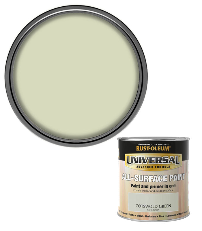 Rust-Oleum Universal All Surface Brush on Paint - Satin - Cotswold Green - 250ml