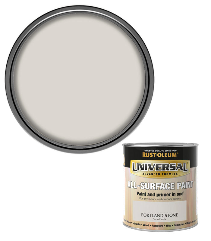 Rust-Oleum Universal All Surface Brush on Paint - Satin - Portland Stone - 250ml