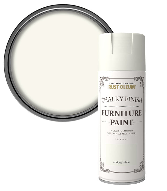 Rust-Oleum Chalk Chalky Furniture Paint - Antique White - 400ml Aerosol
