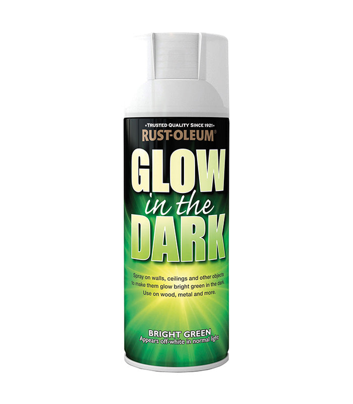 Rust-oleum glow in the dark will work, but you have to paint first