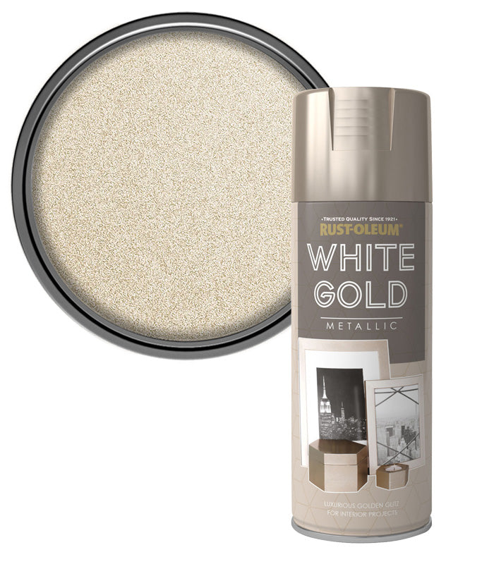 Rust-Oleum Metallic Finish Spray Paint - 400ml - White Gold